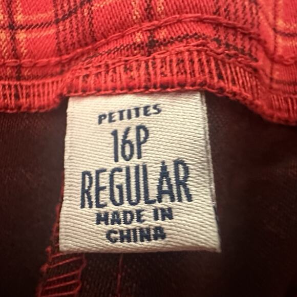 Croft & Barrow Womens Red Plaid Stretchable Pants Size 12 Petite NWT - Picture 6 of 7